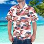 Custom Face Hawaiian Shirt America Flag Hawaiian Shirt For Beach Party