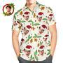 Custom Face Hawaiian Shirt Candy Cane Gingerbread Men's Christmas Shirts