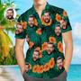 Custom Face Hawaiian Shirt Hibiscus Flower Funny Beach Shirt Gift For Men