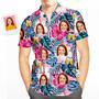 Custom Face Hawaiian Shirt Leaves Personalized Birthday Gifts