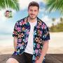 Custom Face Hawaiian Shirt Men's All Over Print Aloha Shirt Gift - Multicolored Flowers