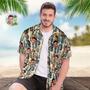 Custom Face Hawaiian Shirt Men's All Over Print Aloha Shirt Gift - Vintage Pattern