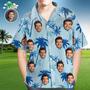 Custom Face Hawaiian Shirt Men's All Over Print Golf Hawaiian Shirt