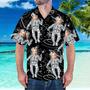 Custom Face Hawaiian Shirt Personalized Hawaiian Shirt Space Pattern Short-Sleeve Shirt