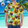 Custom Face Hawaiian Shirt Personalized Hawaiian Shirt Summer Sunflower Shirt