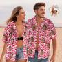 Custom Face Hawaiian Shirt Shirt Couple Outfit All Over Printed Love Shirt Valentine's Day Gifts