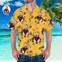 Custom Face Hawaiian Shirt Sunflower Pattern Hawaiian Shirt For Beach Party