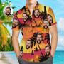 Custom Face Hawaiian Shirt Sunset Coconut Tree Beach Shirt Gift For Men