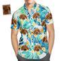 Custom Face Hawaiian Shirt Vintage Flower Plant Men's Popular All Over Print Hawaiian Beach Shirt Holiday Gift