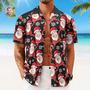 Custom Face Hawaiian Shirts Personalized Photo Gift Men's Christmas Shirts Santa Claus And Snowflake