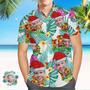 Custom Face Hawaiian Shirts Personalized Photo Name Gift Men's Christmas Shirts Merry Christmas Gifts