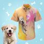 Custom Face Men's Hawaiian Shirts With Running Puppy For Pet Lover