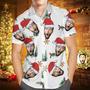 Custom Face Personalized Christmas Hawaiian Shirt Your Face With Santa Hat