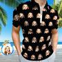 Custom Face Polo Shirt With Zipper Men's Polo Shirt For Him