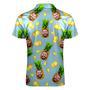 Custom Face Polo Shirt With Zipper Personalized Funny Pineapple Pattern Men's Polo Shirt