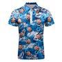 Custom Face Polo Shirt With Zipper Personalized Hawaiian Style Polo Shirt For Men