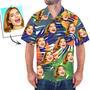 Custom Face Shirt Men's Hawaiian Shirt Colorful Leaves