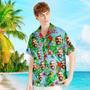 Custom Face Shirt Men's Hawaiian Shirt Colorful Parrot For Him