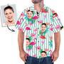 Custom Face Shirt Men's Hawaiian Shirt Flamingo And Butterfly