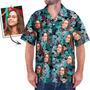 Custom Face Shirt Men's Hawaiian Shirt Palm Leaves