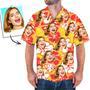 Custom Face Shirt Men's Hawaiian Shirt Red And Yellow