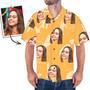 Custom Face Shirt Men's Hawaiian Shirt Yellow