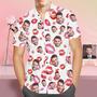 Custom Face Shirt Personalized Photo Hawaiian Shirt Valentine's Day Gift - Lips