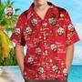 Custom Face Shirt Personalized Photo Men's Hawaiian Shirt Christmas Gift - Happy Santa