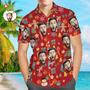 Custom Face Shirt Personalized Photo Men's Hawaiian Shirt Christmas Surprise Gift - Merry Christmas