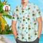 Custom Face Shirt Personalized Photo Men's Hawaiian Shirt Happy Dance