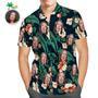 Custom Face Shirt Personalized Photo Men's Hawaiian Shirt Orange Flowers Design Aloha Beach Shirt