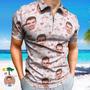 Custom Flamingo Love Men's Polo Shirt Personalized Face Funny Polo Shirt With Zipper