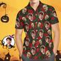 Custom Funny Face Hawaiian Shirt Halloween Photo Shirt Rose And Grimace Halloween Drama Gift