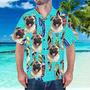 Custom Hawaiian Shirt With Boyfriend Face Surfing Pattern Short-Sleeve Hawaiian Shirt