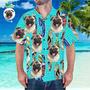 Custom Hawaiian Shirt With Boyfriend Face Surfing Pattern Short-Sleeve Hawaiian Shirt