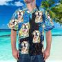 Custom Hawaiian Shirt With Girlfriend Face Starry Night Pattern Shirt