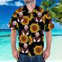 Custom Hawaiian Shirt With Husband Face Sunflower & Leaves Shirt For Beach Party