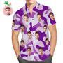 Custom Hawaiian Shirts Dark Orchid Camouflage Personalized Aloha Beach Shirt For Men