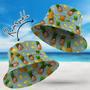 Custom Hawaiian Style Bucket Hat Double-Side-Wear Reversible Funny Pineapple Printing Cap