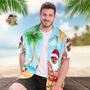 Custom Men's Face Hawaiian Halloween Christmas Shirts Personalised Funky Santa Party Shirt