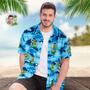 Custom Men's Hawaiian Shirt Fisherman Summer Vacation Face Hawaiian Shirt