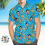 Custom Men's Shirt Face All Over Print Hawaiian Shirt Funny Gifts