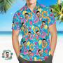 Custom Men's Shirt Face All Over Print Hawaiian Shirt Pool-Floaties