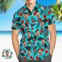 Custom Men's Shirt Face All Over Print Hawaiian Shirt Shark