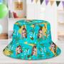 Custom Multi-Color Face And Numbers Buckethat Coconut Tree And Pineapple Gift For Men