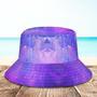 Custom Photo Bucket Hat Unisex Personalized Face Hiking Beach Sports Hats Purple And Blue Abstract Texture