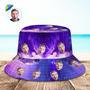 Custom Photo Bucket Hat Unisex Personalized Hiking Beach Sports Hats Purple Abstract Texture