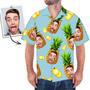 Custom Photo Hawaiian Shirt With Text Men's Hawaiian Shirt Big Pineapple