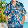 Custom Printed Hawaiian Shirt For Fans Personalized Face And Text Hawaiian Shirt Gift For Fans - Flowers And Leaves Design