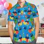 Custom Your Own Face Birthday Hawaiian Shirt Custom Date And Name Yellow And Red Flowers Shirt